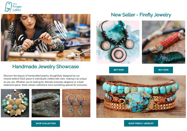 Shop Finger Lakes email sample